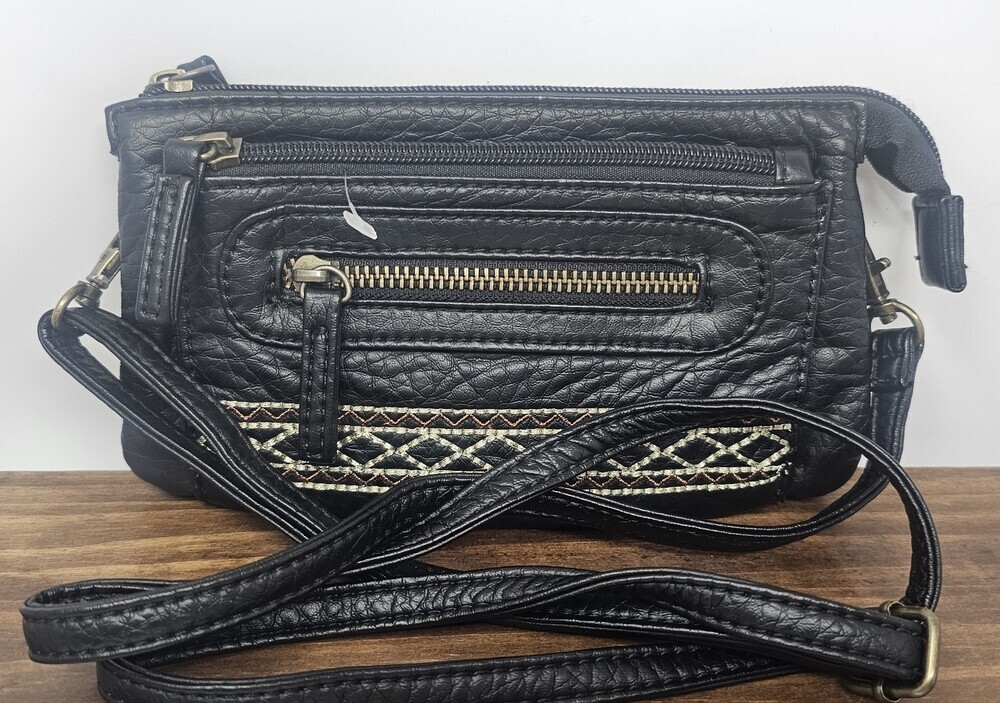 New Ampere Creation Vegan Leather Crossbody Bag Black Hobo Purse Handbag Boho